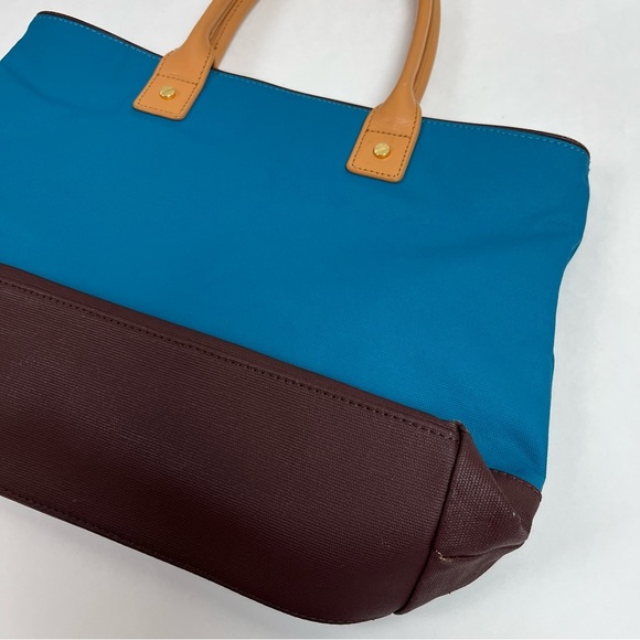 TORY BURCH Jaden Bag Coconut Canvas Leather Tote - Picture 9 of 16